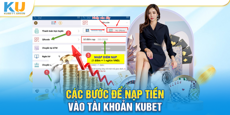 Các bước để nạp tiền vào tài khoản Kubet